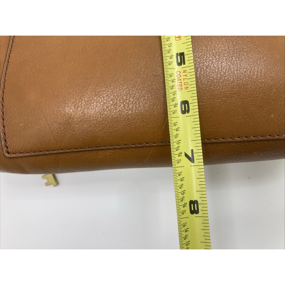 Vintage Tan‎ Brown Fossil Crossbody with Gold Key Purse Handbag 7 inch - Picture 9 of 11